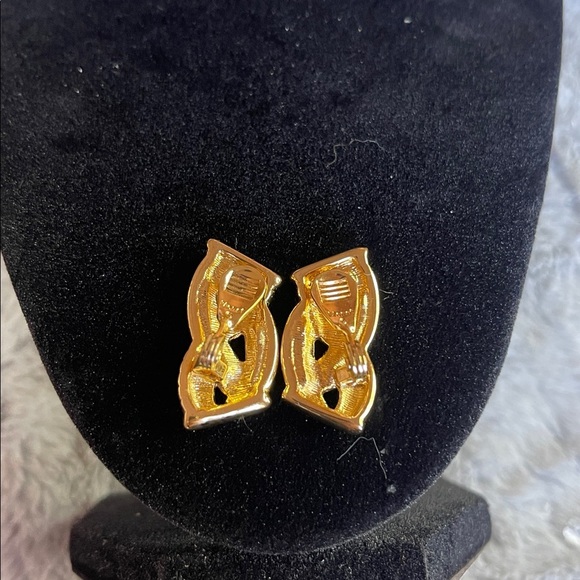 Monet Gold Earrings with Crystal Accents - Picture 4 of 5